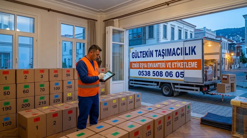 Yeni evde koli etiketlerine göre yerleşim